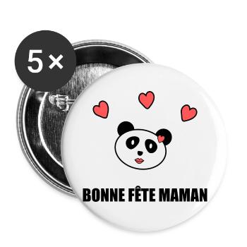 MUTTERTAG. SCHÖNEN MUTTERTAG. MAMA - Buttons groß 56 mm (5er Pack) - Weiß - Vorne
