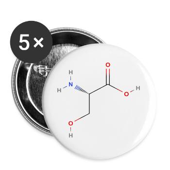 Serine Molecule - Colored Structural Formula - Buttons large 2.2''/56 mm (5-pack) - white - Front