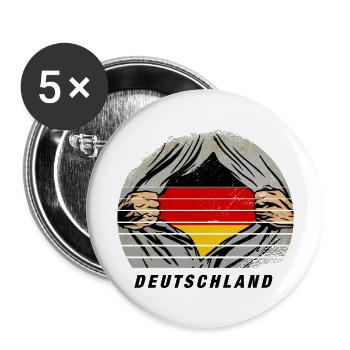 Germany Flag - Buttons large 2.2''/56 mm (5-pack) - white - Front