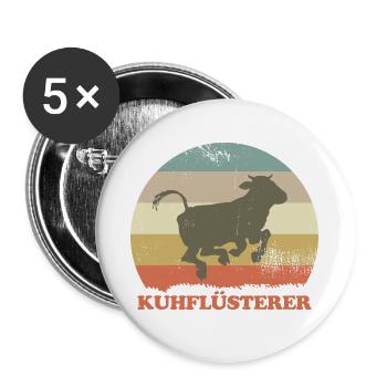 Kuhflüsterer Landwirt Viehwirt Bauer - Buttons groß 56 mm (5er Pack) - Weiß - Vorne