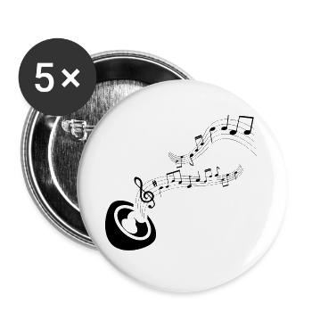 Musical notes Music Musicians Sheet music clef sheet music - Buttons large 2.2''/56 mm (5-pack) - white - Front