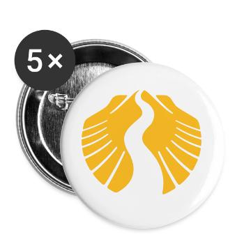 Way of St. James shell | Pilgrim's mussel Camino Santiago - Buttons large 2.2''/56 mm (5-pack) - white - Front