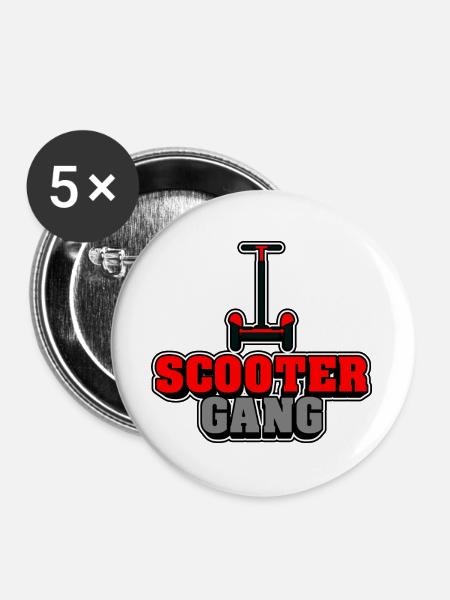 Scooter-Bande - Buttons groß 56 mm (5er Pack) - Weiß