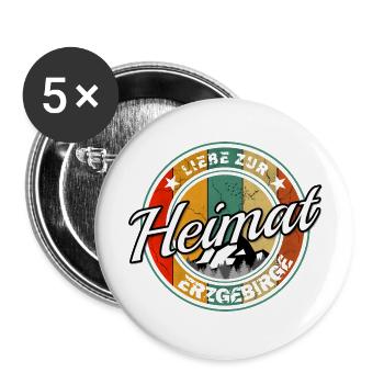 Erzgebirge Design - Buttons groß 56 mm (5er Pack) - Weiß - Vorne