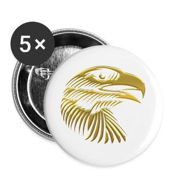 Aigles Aigle Aigle oiseau faucon faucon - Lot de 5 grands badges (56 mm) - blanc - Devant