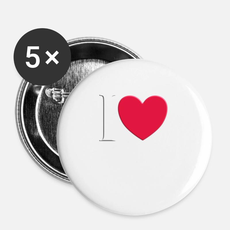 I love Amsterdam - Buttons large 2.2''/56 mm (5-pack) - white