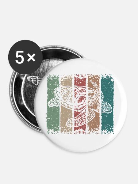 Schildkröte - Buttons groß 56 mm (5er Pack) - Weiß