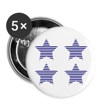 STERN. STERNE. STERN. STERNE. FEST. JAHRESTAG - Buttons groß 56 mm (5er Pack) - Weiß - Vorne
