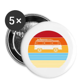 Gift Retro Vintage Old Car - Buttons large 2.2''/56 mm (5-pack) - white - Front