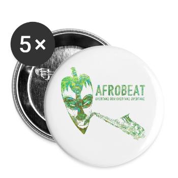 Afrobeat - Lot de 5 grands badges (56 mm) - blanc - Devant