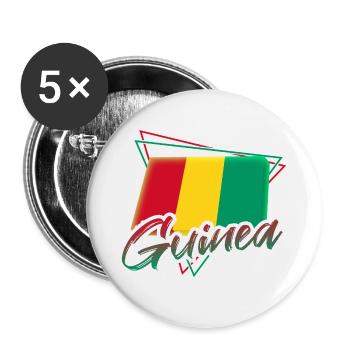 Guinée - Lot de 5 grands badges (56 mm) - blanc - Devant