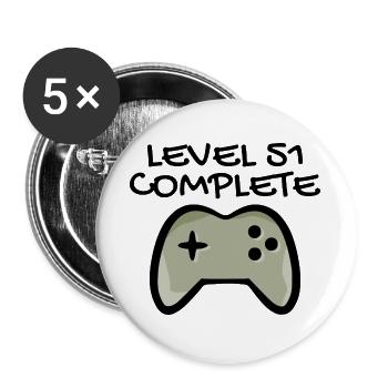 51st birthday - 51 years gift - Buttons large 2.2''/56 mm (5-pack) - white - Front