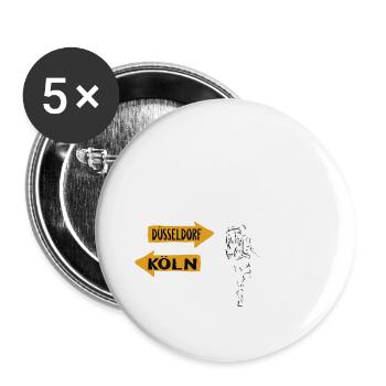Düsseldorf Cologne Allemagne Ville Skyline Patrie - Lot de 5 grands badges (56 mm) - blanc - Devant