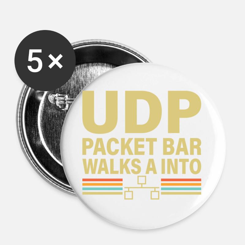 UDP Packet Bar Walks A Into Long - Buttons large 2.2''/56 mm (5-pack) - white
