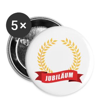 25 Jahre Jubiläum Dienstjubiläum Firma - Buttons groß 56 mm (5er Pack) - Weiß - Vorne