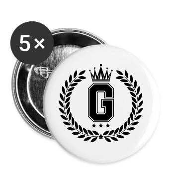 wappen G - Buttons groß 56 mm (5er Pack) - Weiß - Vorne