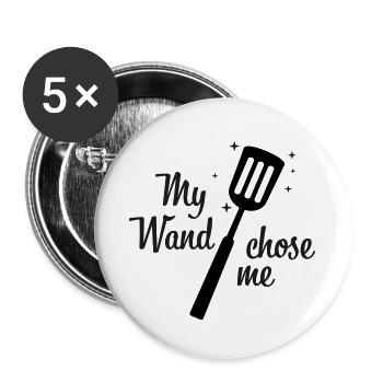 my wand chose me cook - Buttons large 2.2''/56 mm (5-pack) - white - Front