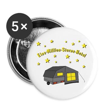 eine million sterne hotel faltcaravan - Buttons groß 56 mm (5er Pack) - Weiß - Vorne