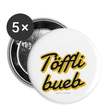 Töfflibueb Swiss Things - Buttons groß 56 mm (5er Pack) - Weiß - Vorne