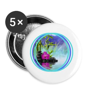 Zen printing - Buttons large 2.2''/56 mm (5-pack) - white - Front