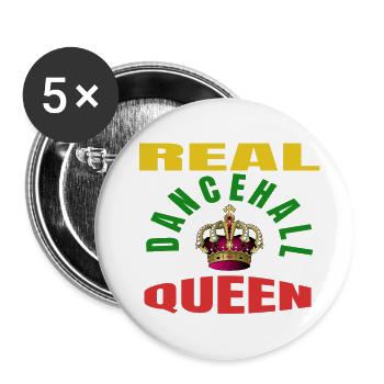real dancehall queen - Buttons large 2.2''/56 mm (5-pack) - white - Front