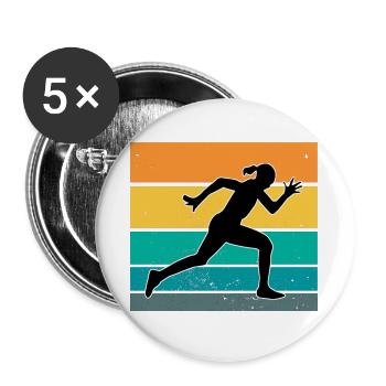 Endurance Athlete Vintage Gym Fitness Runner - Buttons large 2.2''/56 mm (5-pack) - white - Front
