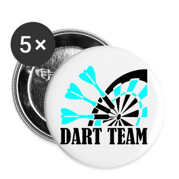 équipe de fléchettes - Lot de 5 grands badges (56 mm) - blanc - Devant