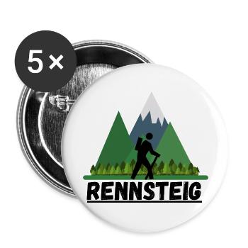 Rennsteig Thüringen Thüringer Wandern Berge Region - Buttons groß 56 mm (5er Pack) - Weiß - Vorne