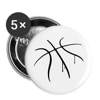 Basketball - Buttons large 2.2''/56 mm (5-pack) - white - Front