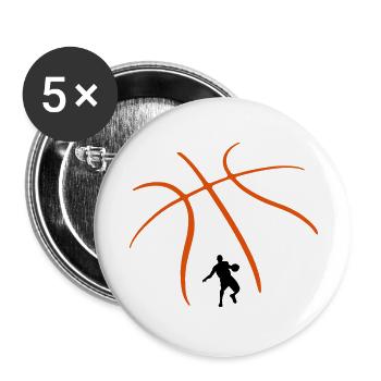 Basketball - Buttons large 2.2''/56 mm (5-pack) - white - Front