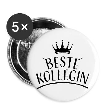 Krone beste kollegin schwarz Tshirt design - Buttons groß 56 mm (5er Pack) - Weiß - Vorne