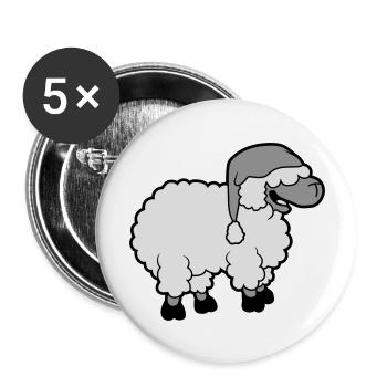 Drôle de mouton qui rit - Lot de 5 grands badges (56 mm) - blanc - Devant