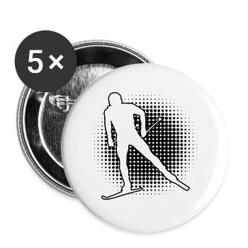 Langlauf Classic Langlauf Klassisch Damen Langlauf - Buttons groß 56 mm (5er Pack) - Weiß - Vorne