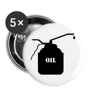 Öl kann Öl verändern - Buttons groß 56 mm (5er Pack) - Weiß - Vorne