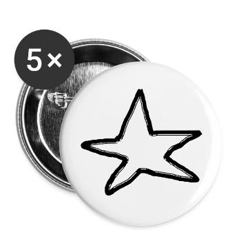 Sterne Glitzer Sternchen Vektor gezeichnet 1 - Buttons groß 56 mm (5er Pack) - Weiß - Vorne