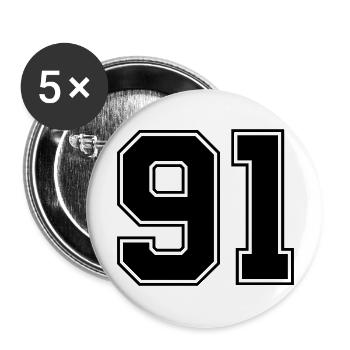 91 - Buttons groß 56 mm (5er Pack) - Weiß - Vorne