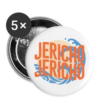 Jéricho - Vêtements chrétiens - Lot de 5 grands badges (56 mm) - blanc - Devant