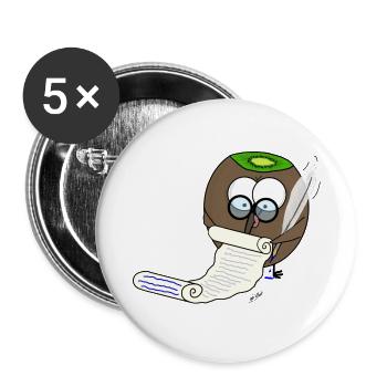Beaked fruit taking notes, very dignified - Buttons large 2.2''/56 mm (5-pack) - white - Front