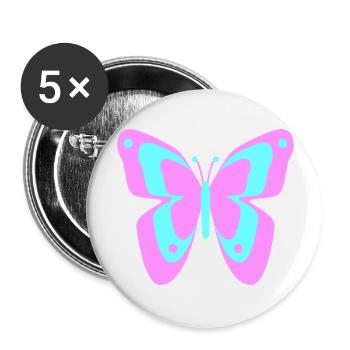 Butterfly Butterfly Insects Spring Summer colorful - Buttons large 2.2''/56 mm (5-pack) - white - Front