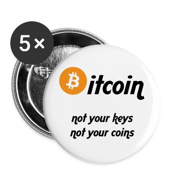 Bitcoin - Buttons large 2.2''/56 mm (5-pack) - white - Front