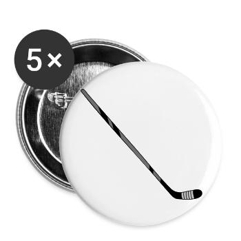 Bâton Hockey sur glace - Lot de 5 grands badges (56 mm) - blanc - Devant