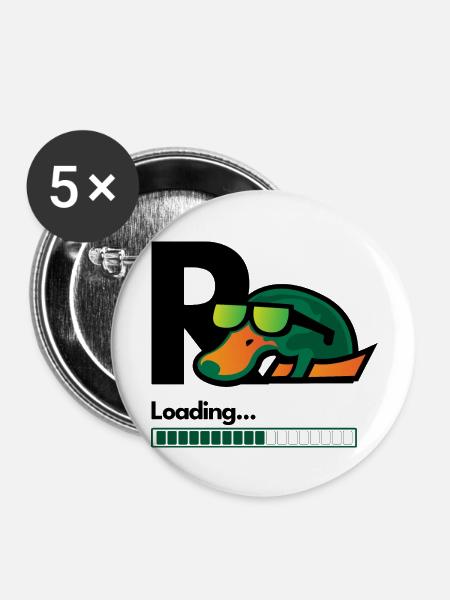 Rente Loading - Buttons groß 56 mm (5er Pack) - Weiß