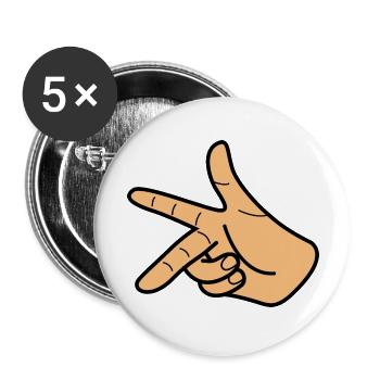 Règle de la main droite - Physique Math - Signe gangster - Lot de 5 grands badges (56 mm) - blanc - Devant