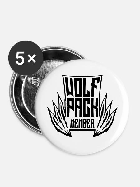 Team Wolf Pack - Buttons groß 56 mm (5er Pack) - Weiß