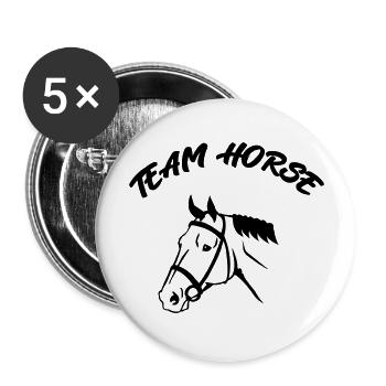 Team Horse - Buttons groß 56 mm (5er Pack) - Weiß - Vorne
