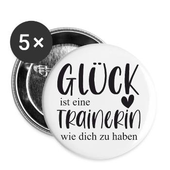 Trainerin Bedanken Geschenk Glück Abschied - Buttons groß 56 mm (5er Pack) - Weiß - Vorne