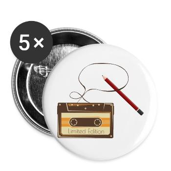 Kassette - Buttons groß 56 mm (5er Pack) - Weiß - Vorne