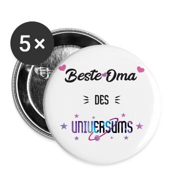 Oma des Universums - Buttons groß 56 mm (5er Pack) - Weiß - Vorne