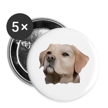 Labrador - Lot de 5 grands badges (56 mm) - blanc - Devant