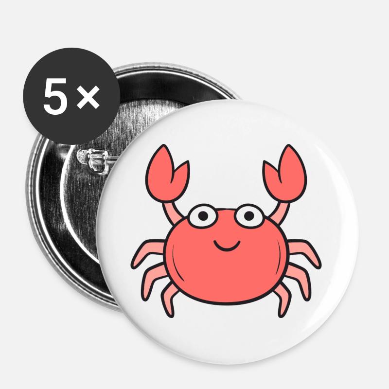 Crab Crab - Buttons large 2.2''/56 mm (5-pack) - white